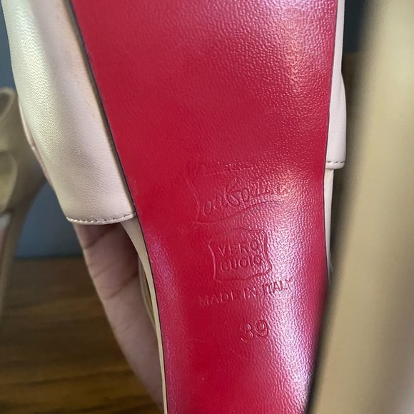 Nude crisscross strap platform peeptoe heels with velcro closure sz 9 - Picture 10 of 10